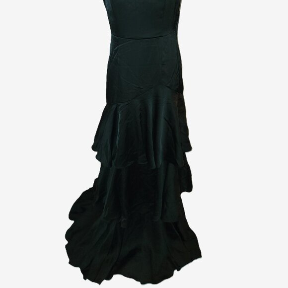 NWT Lulus Women's Size Small Black Tiered Ruffle Gown - Picture 2 of 6